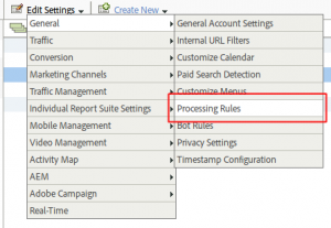 processing rules menu