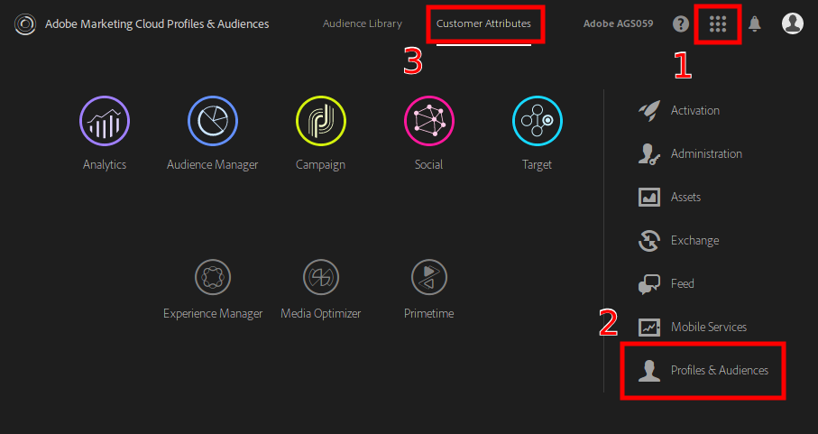 Menu Customer Attributes