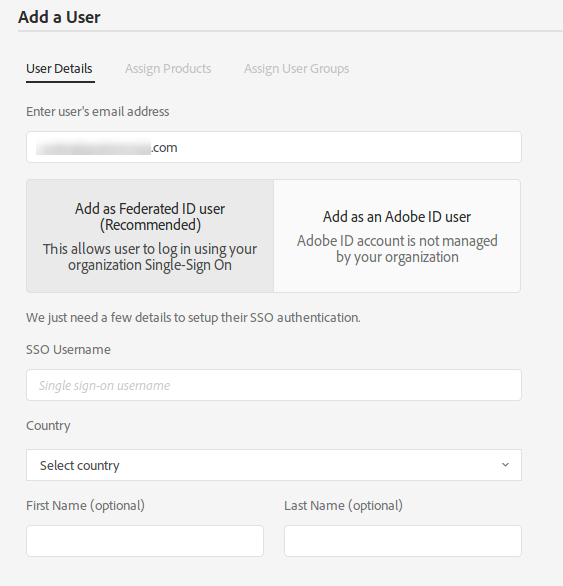 add user federated id