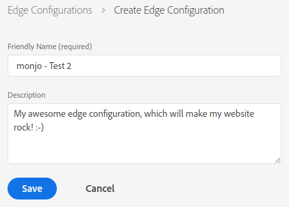 Set Name in Edge Configuration