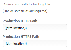 Domain and path to tracking file