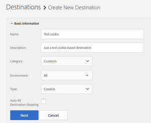 cookie-based destinations basic information